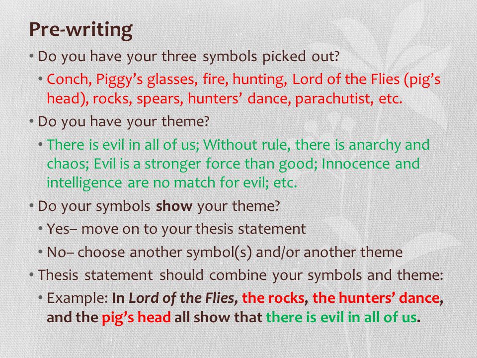 Make five paragraph essay lord of the flies